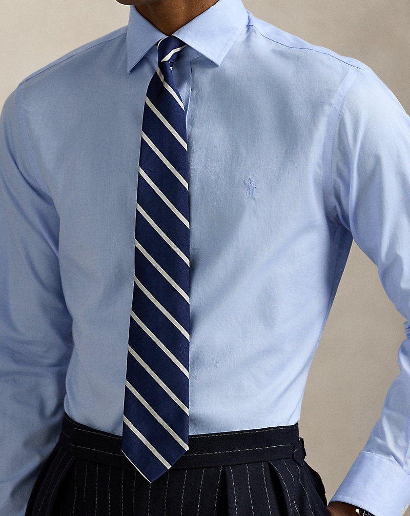 Custom Fit Textured Shirt Blue/White