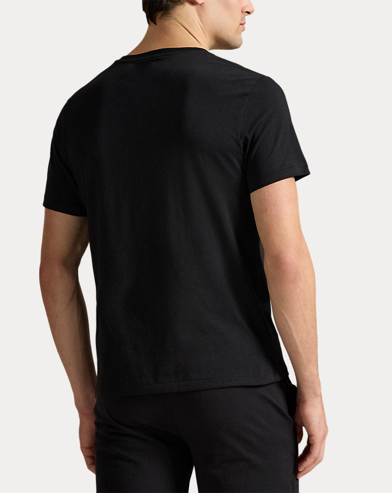 Cotton Jersey Sleep Shirt Polo Black Polo Tee