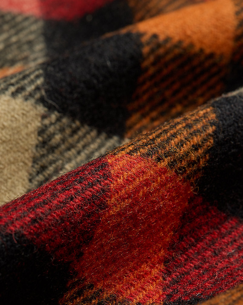 Checked Wool Overshirt Red/Orange Multi
