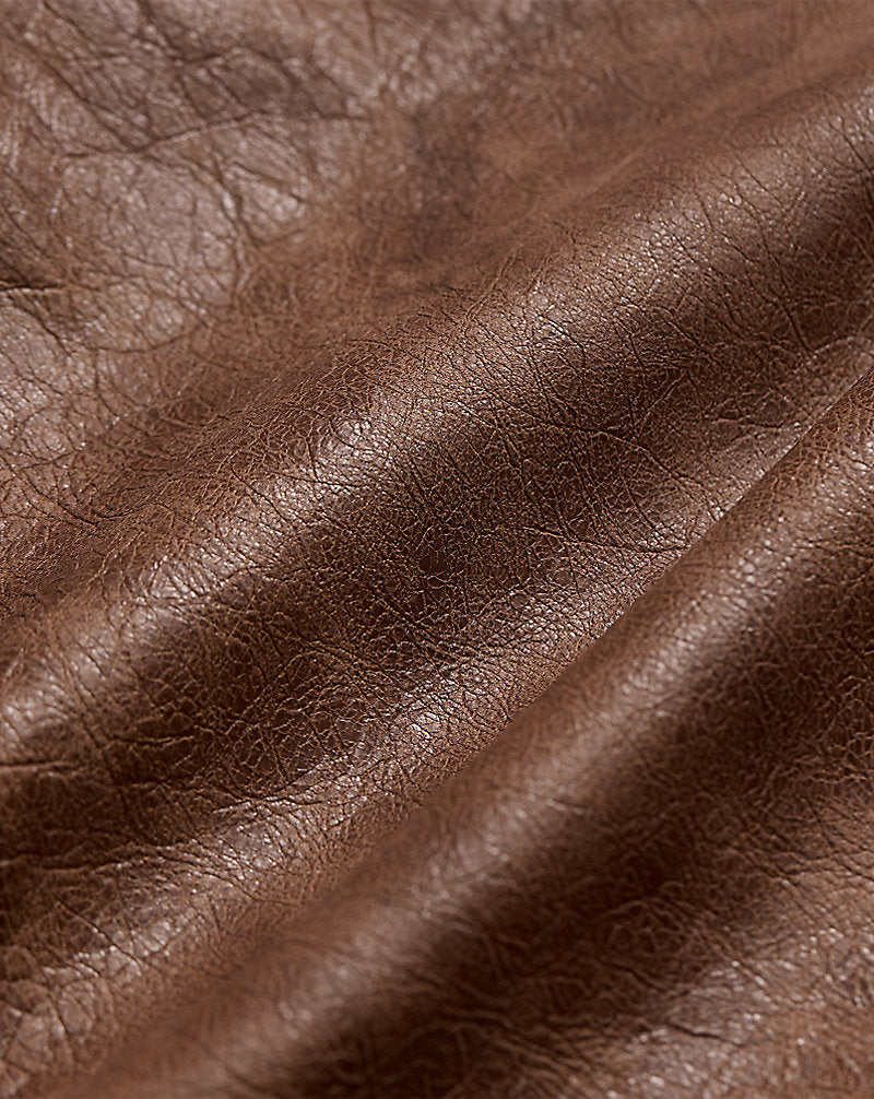 Leather Car Coat Vintage Tan