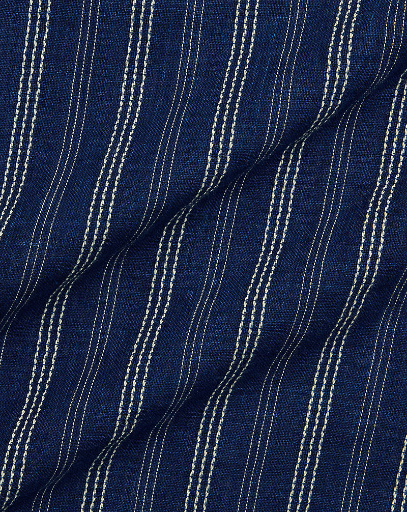 Indigo Striped Double-Faced Workshirt Indigo Stripe/Check