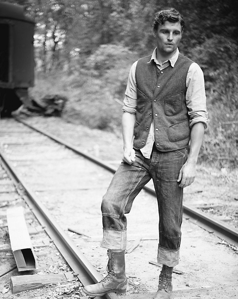 Print Indigo Fleece Waistcoat Navy Multi