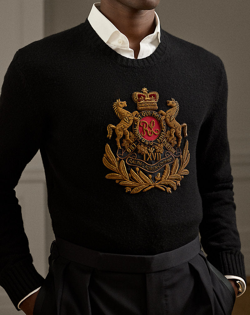 Bullion-Patch Cashmere Jumper Classic Black