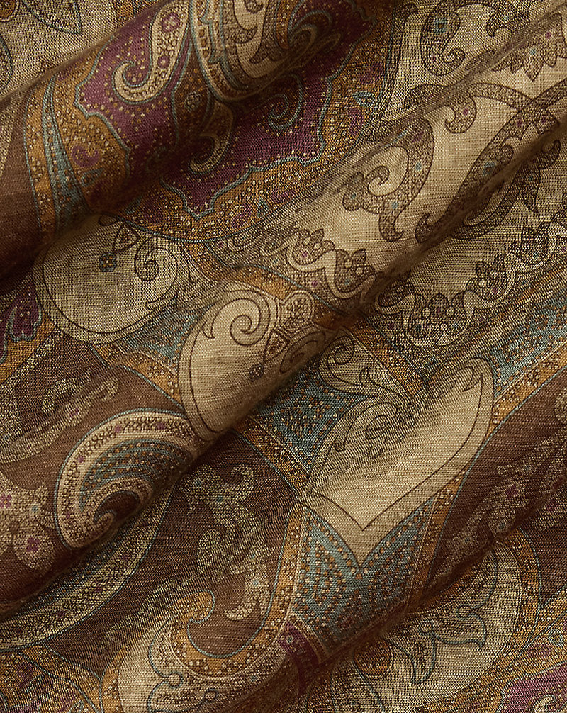 Paisley-Print Linen-Cotton Shirt Multi