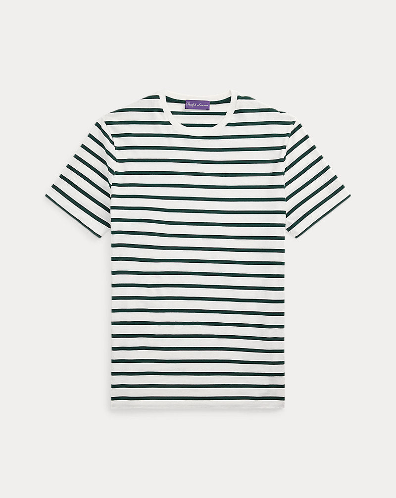 Striped Lisle Crewneck T-Shirt Classic White Multi