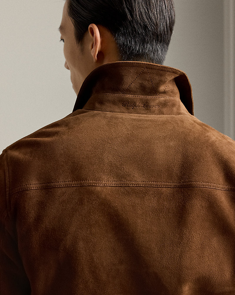 Weaver Suede Trucker Jacket Chestnut Brown