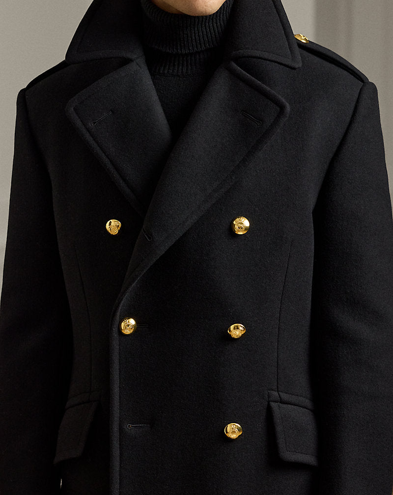 Hand-Tailored Wool-Cashmere Topcoat Black