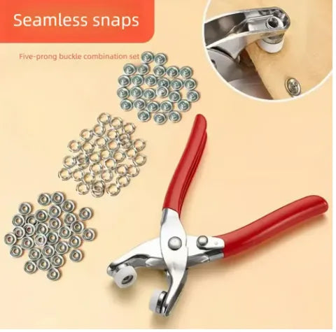 🔥100pcs Invisible Colored Metal Buckle & Manual Pressure Pliers Kit