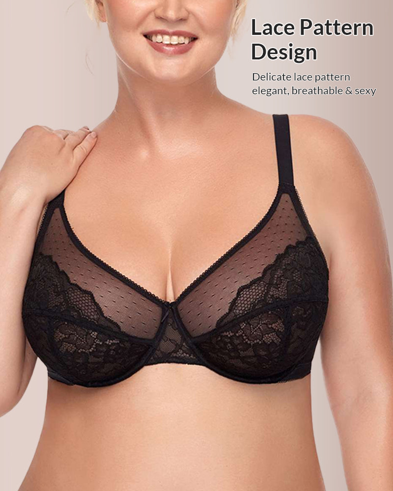 Floral Lace Underwire Bra
