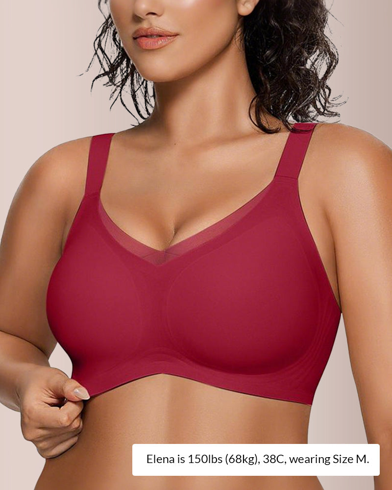 V-Neck Mesh Crossover Bra