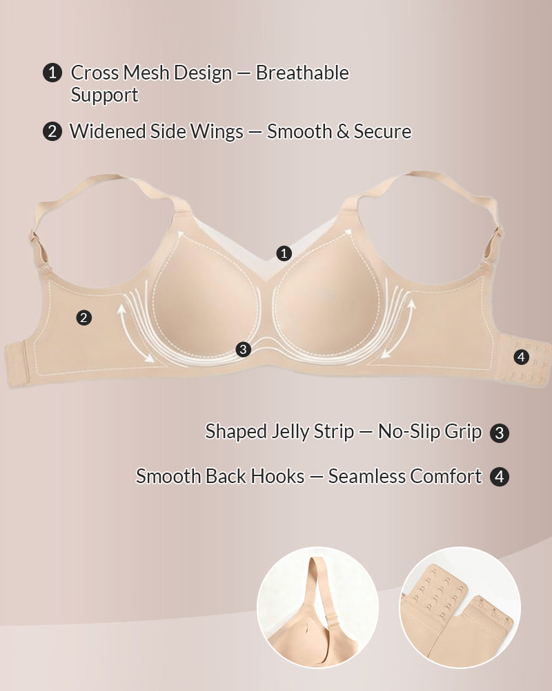 V-Neck Mesh Crossover Bra