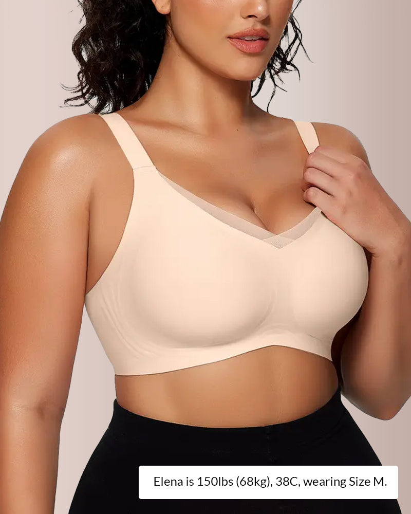 V-Neck Mesh Crossover Bra