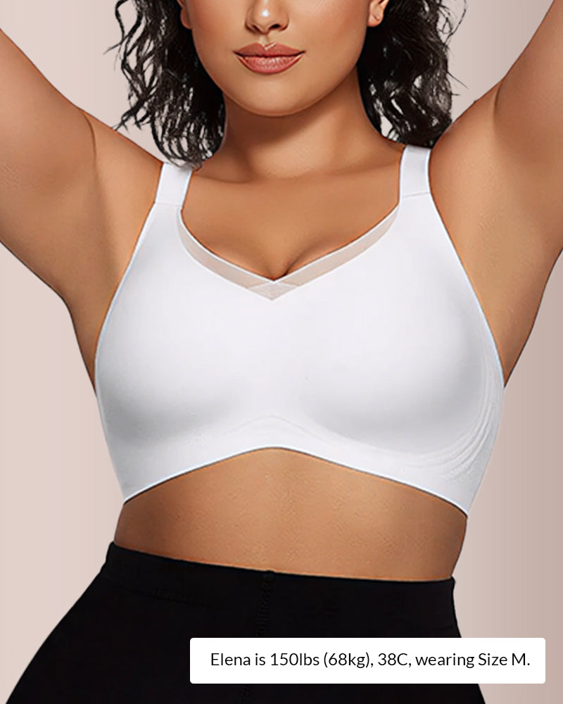 V-Neck Mesh Crossover Bra
