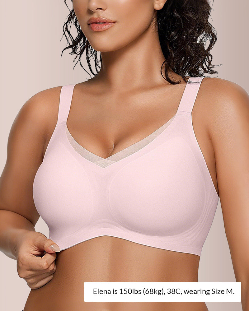 V-Neck Mesh Crossover Bra