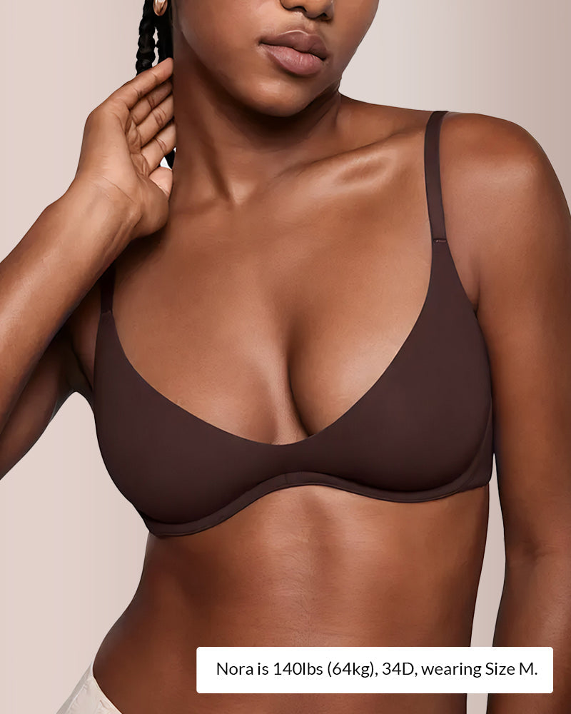 Unlined Underwire Demi Balconette Bras Set