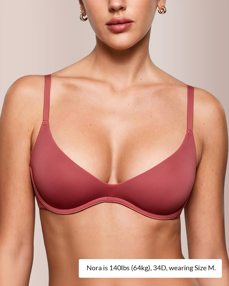 Unlined Underwire Demi Balconette Bras Set