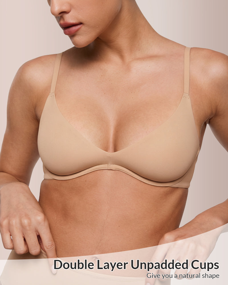 Unlined Underwire Demi Balconette Bras Set