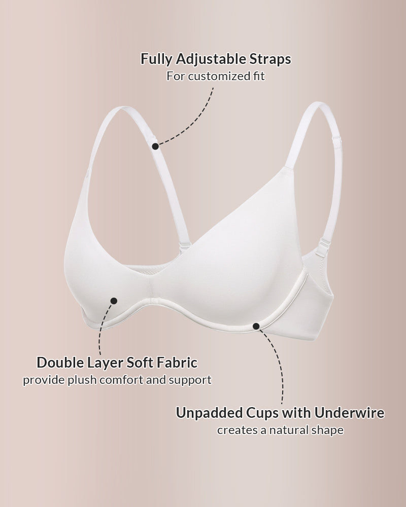 Unlined Underwire Demi Balconette Bras Set