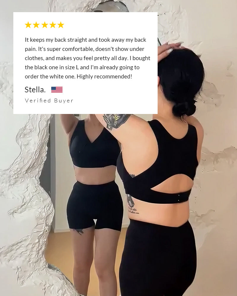 Front Closure Cross-Back Wireless Back-Support Bra