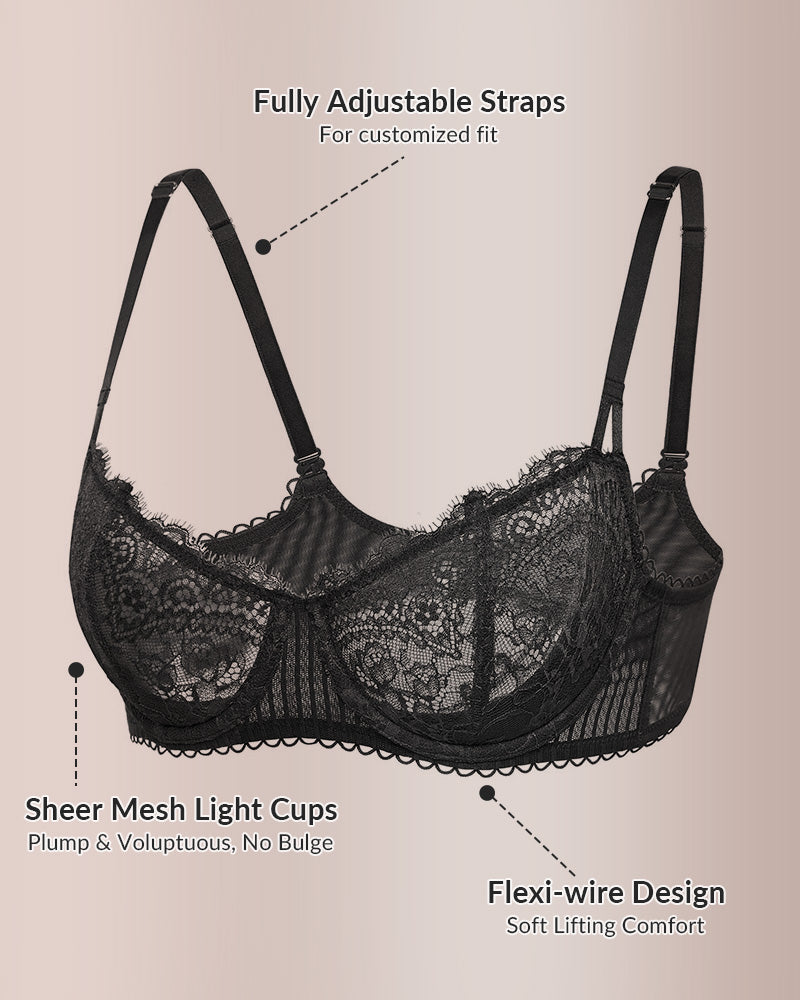 Romantic Lace Plus Size Balconette Bra
