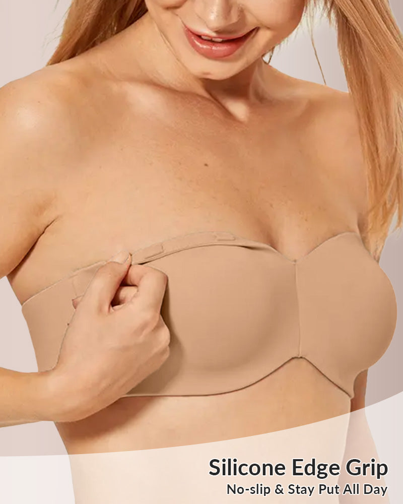 Invisible Strapless Minimizer Bandeau Bra