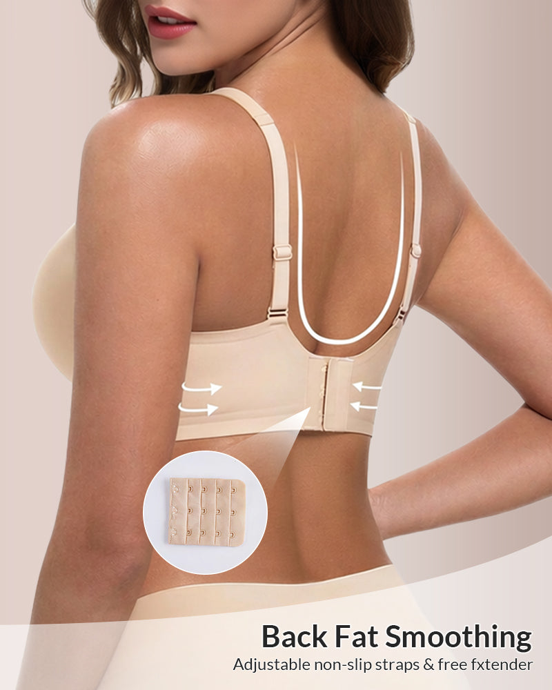 Seamless Wireless V-Neck Fixed Cup Bra