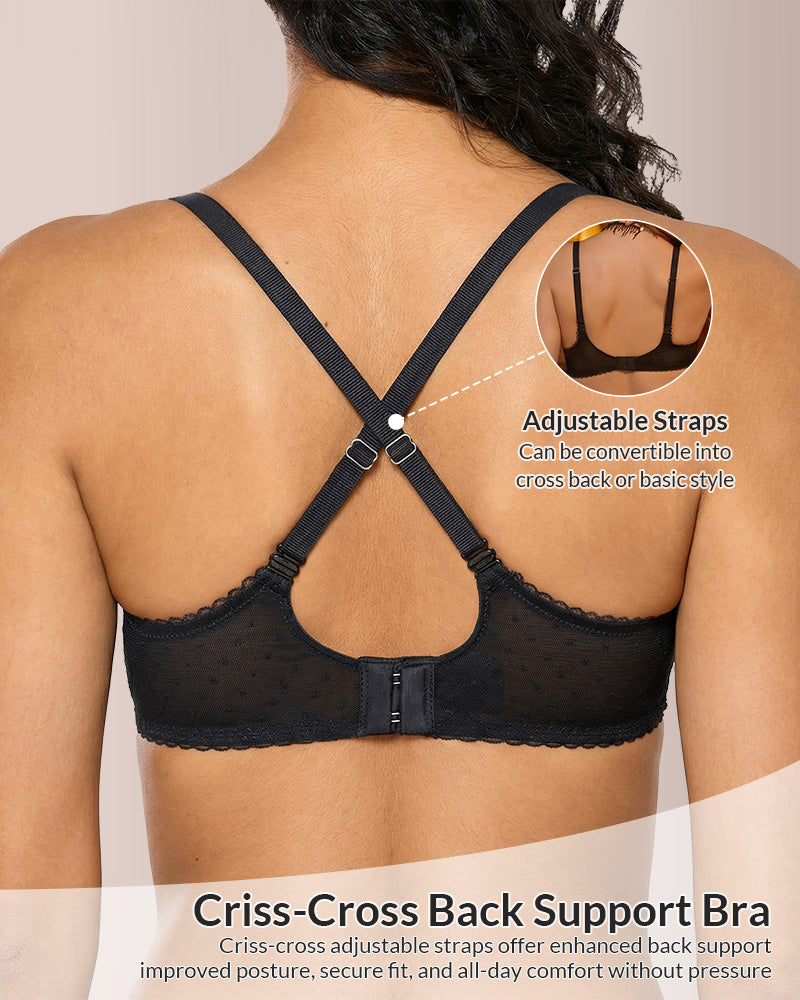 Sheer Lace Underwire Balconette Bra