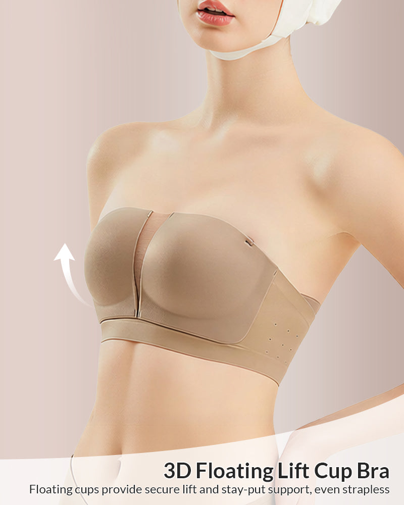 Invisible Seamless Strapless Bandeau Bra - Wire-Free Push-Up
