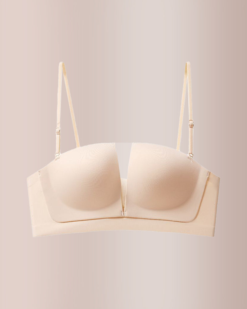 Invisible Seamless Strapless Bandeau Bra - Wire-Free Push-Up
