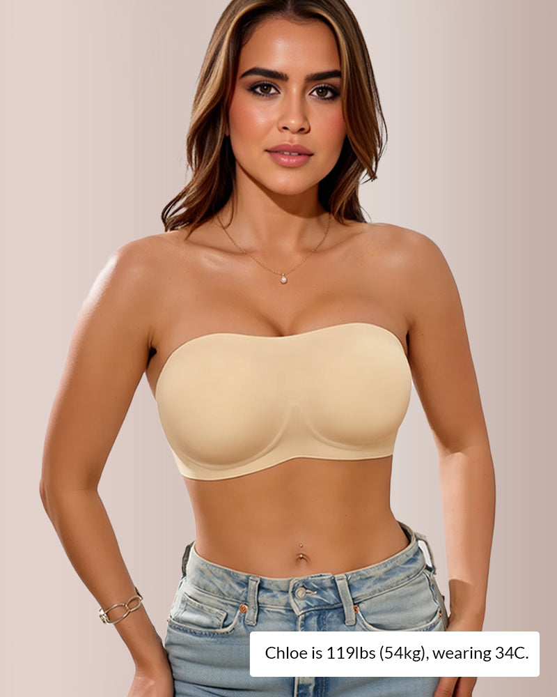 Seamless Strapless Push-Up Bandeau Bra