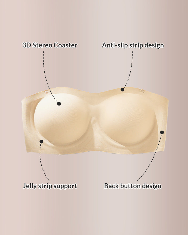 Seamless Strapless Push-Up Bandeau Bra