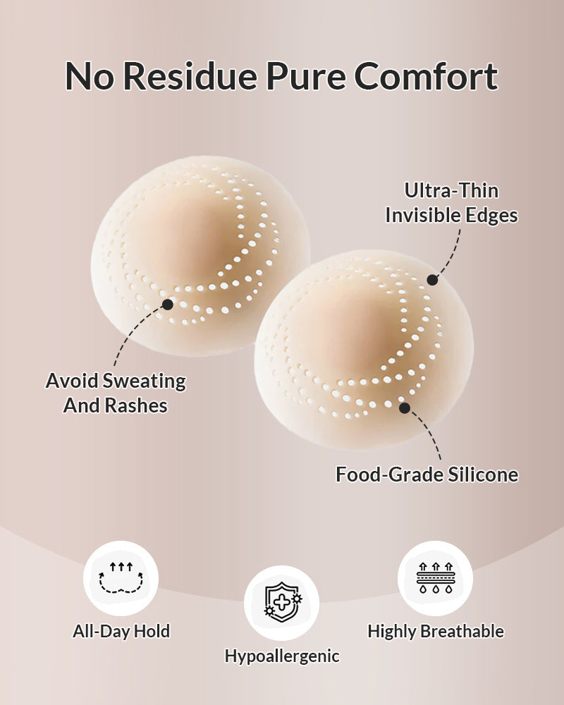 Breathable Spiral Silicone Nipple Covers - Ultra-Thin & Invisible