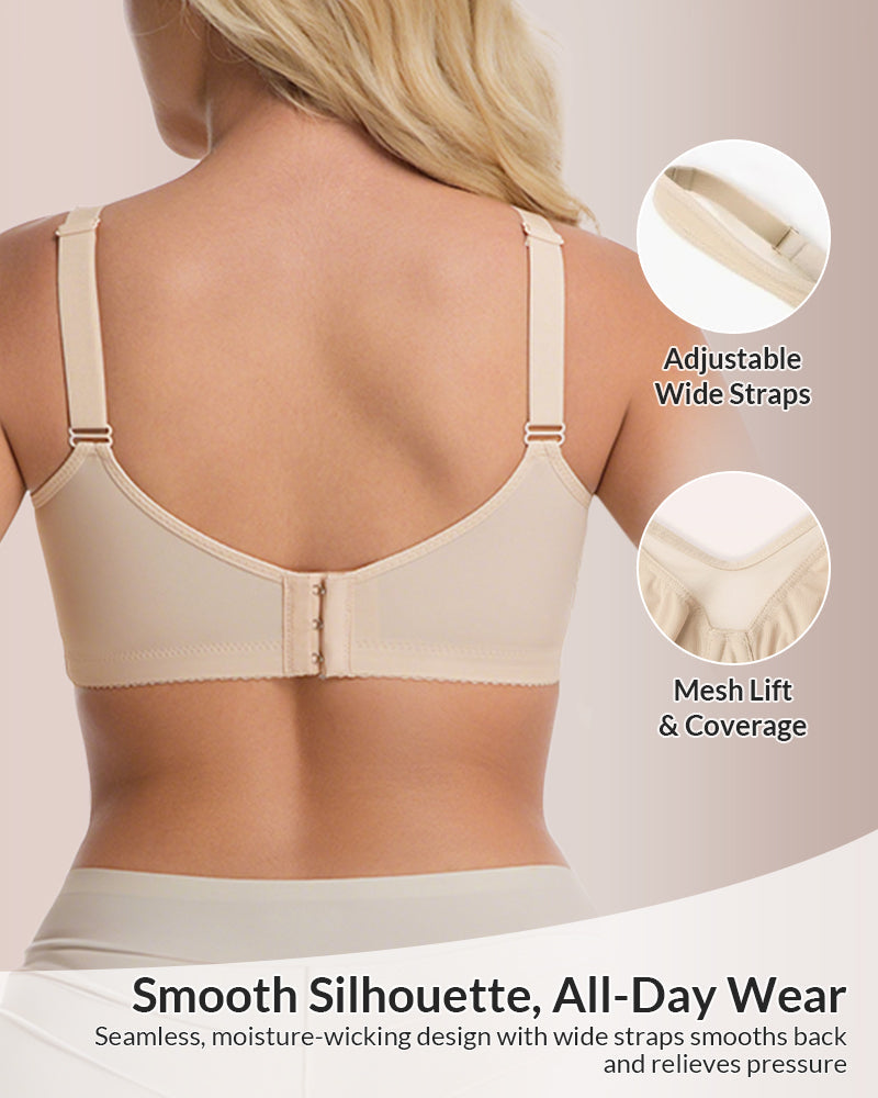 Seamless Back-Support Front-Closure Bra