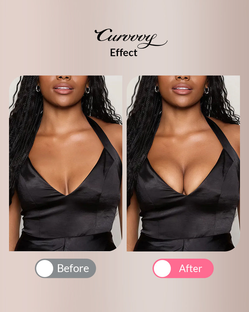 Seamless Deep-V Sticky Silicone Push-Up Bra