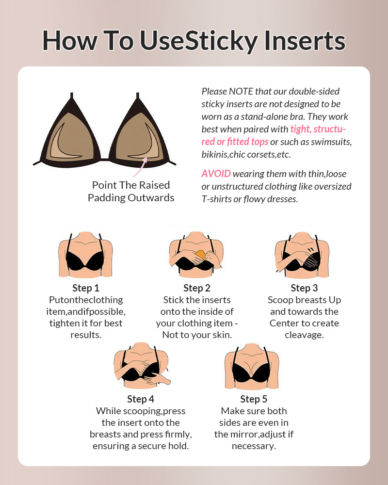V-Shape Double-Sided Adhesive Push-Up Bra Inserts
