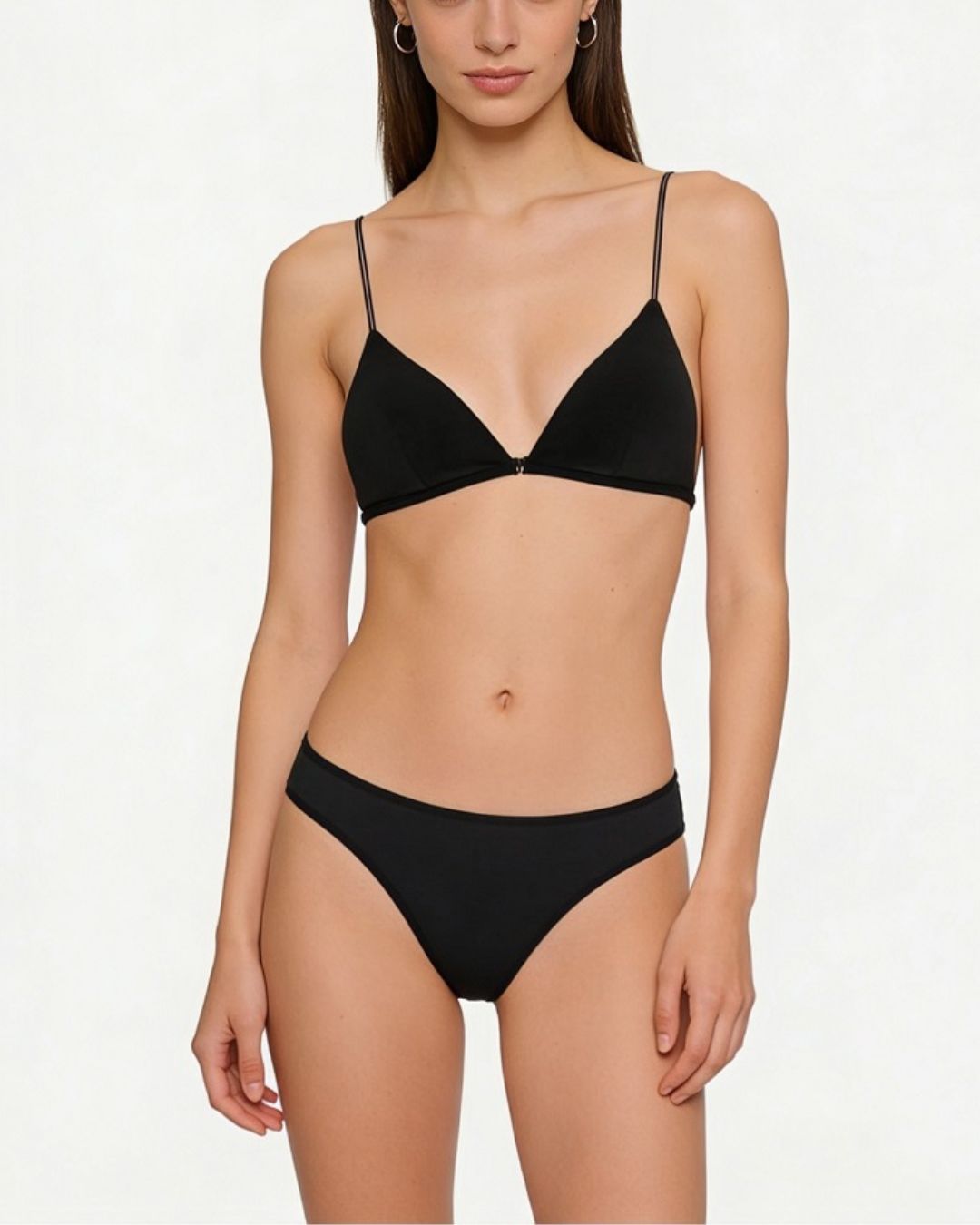 French Triangle Bra in Ultralight Microfiber with Ultra-Thin Straps and Front Closure