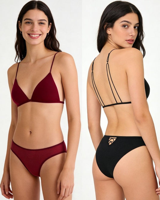 French Triangle Bra in Ultralight Microfiber with Ultra-Thin Straps and Front Closure