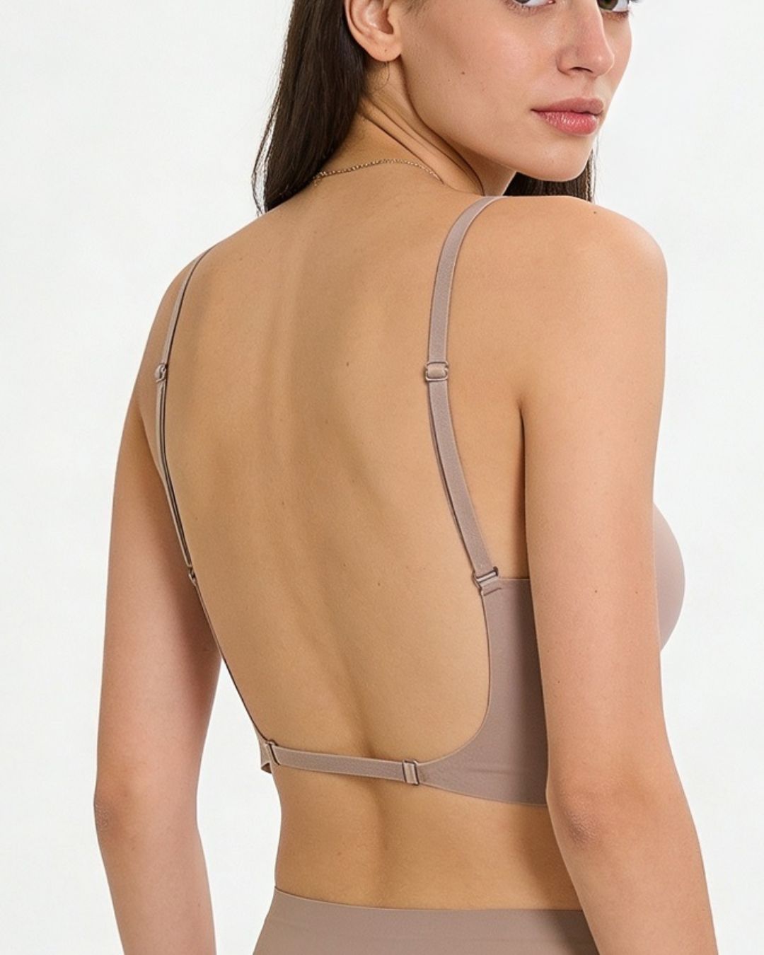 Soft Triangle Bralette Invisible Low Back with Multiple Tie Styling Options