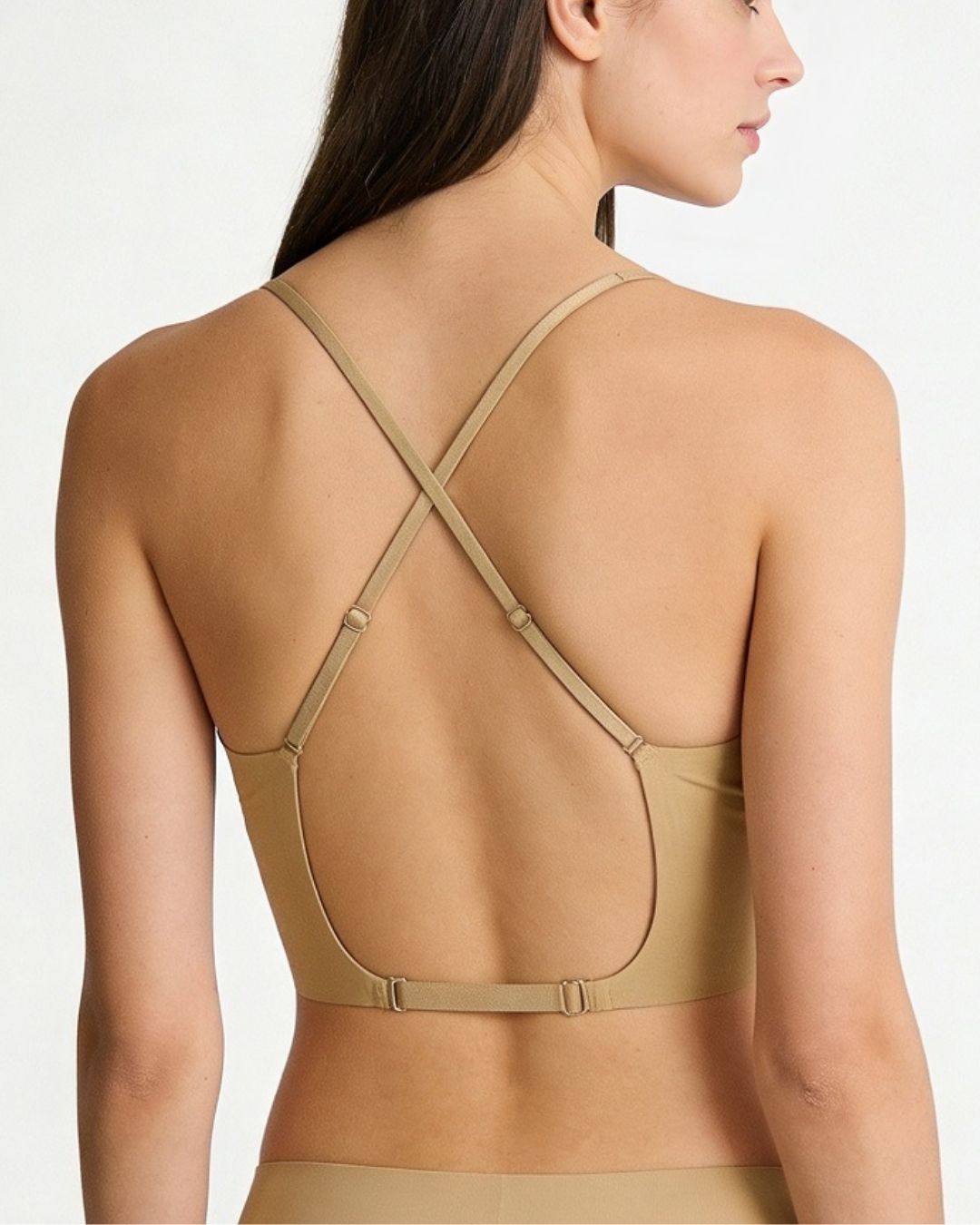 Soft Triangle Bralette Invisible Low Back with Multiple Tie Styling Options