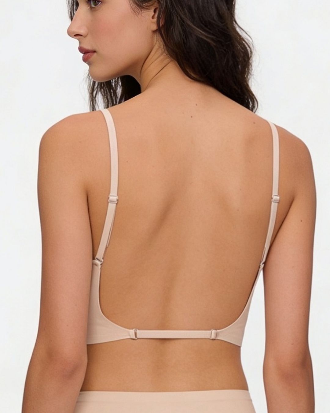 Soft Triangle Bralette Invisible Low Back with Multiple Tie Styling Options