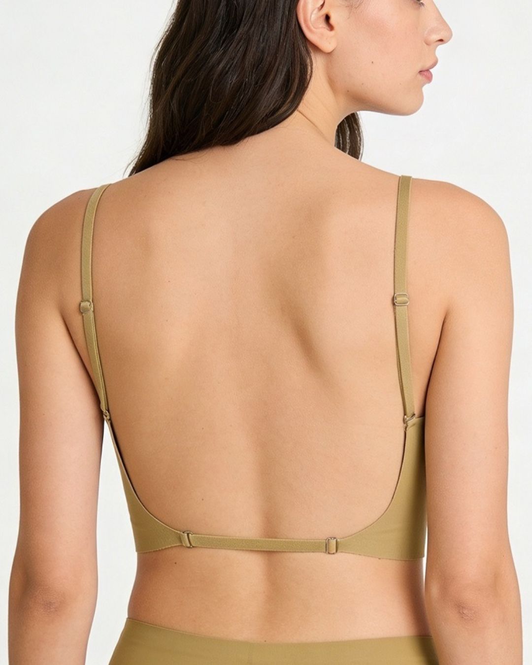 Soft Triangle Bralette Invisible Low Back with Multiple Tie Styling Options