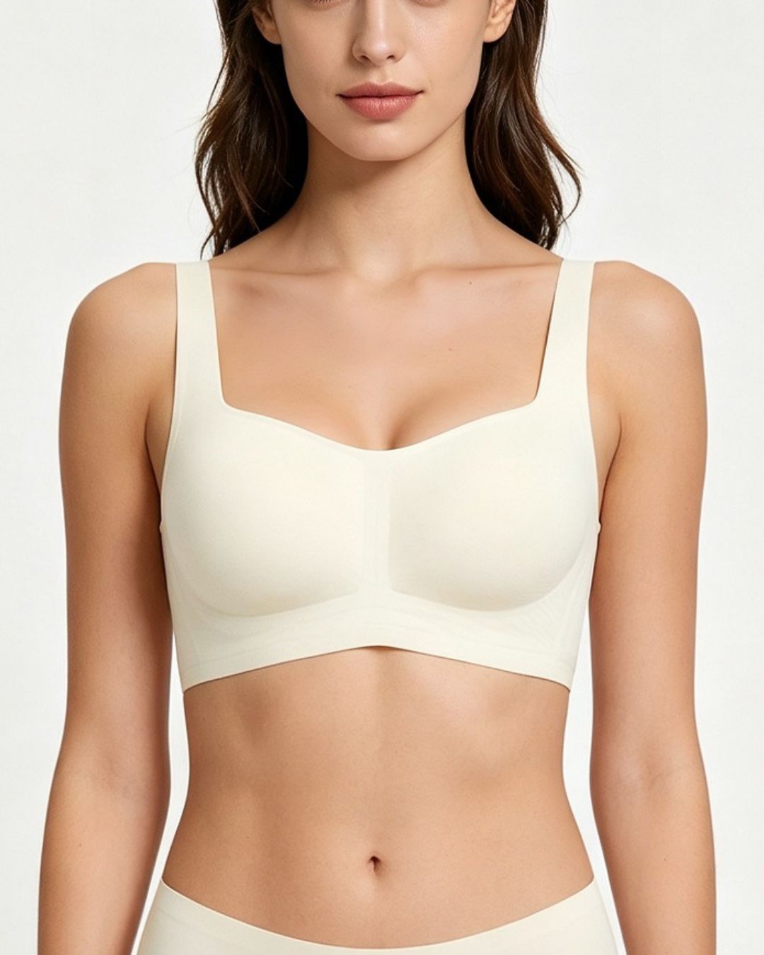 Seamless Comfortable Square Neck Strapless Jelly Soft Support Foundation Bra