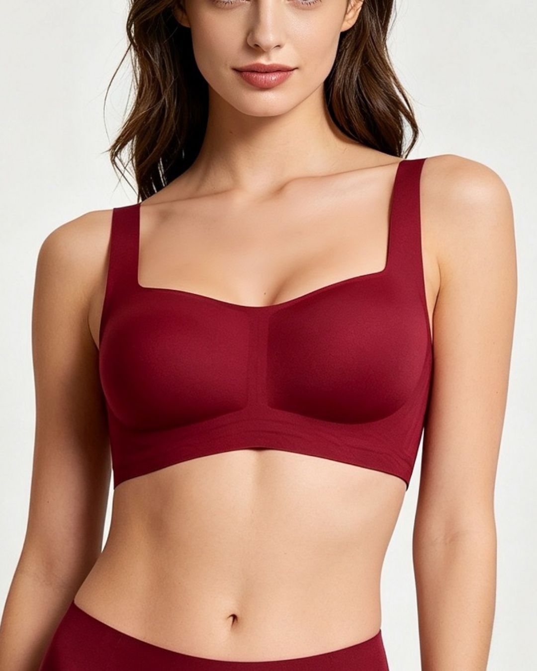 Seamless Comfortable Square Neck Strapless Jelly Soft Support Foundation Bra