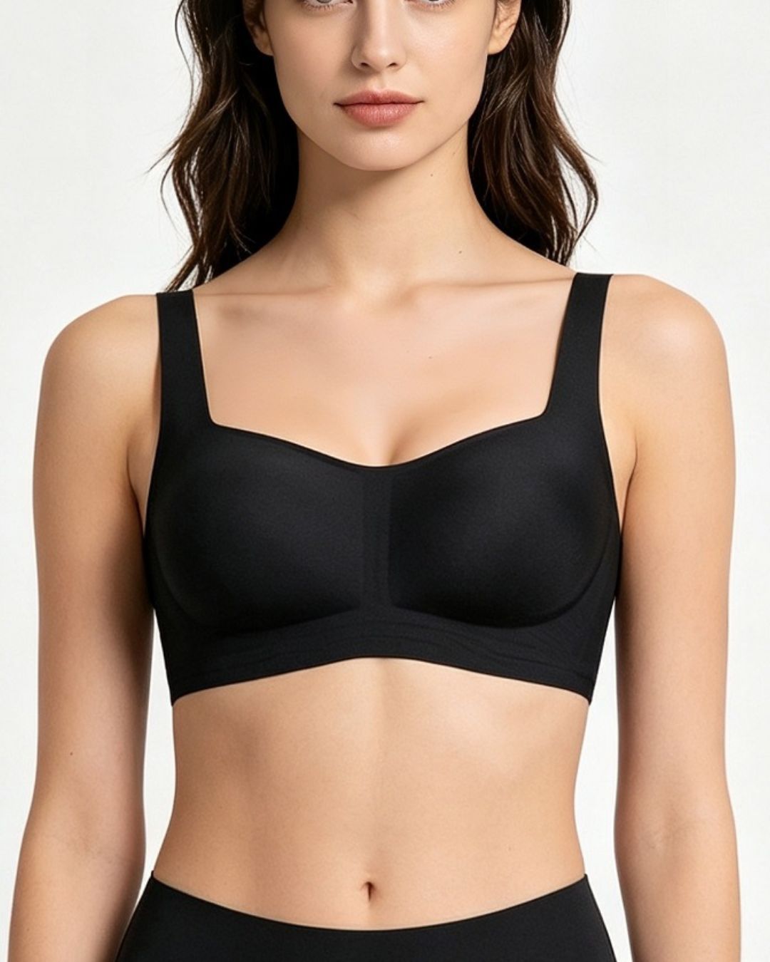 Seamless Comfortable Square Neck Strapless Jelly Soft Support Foundation Bra