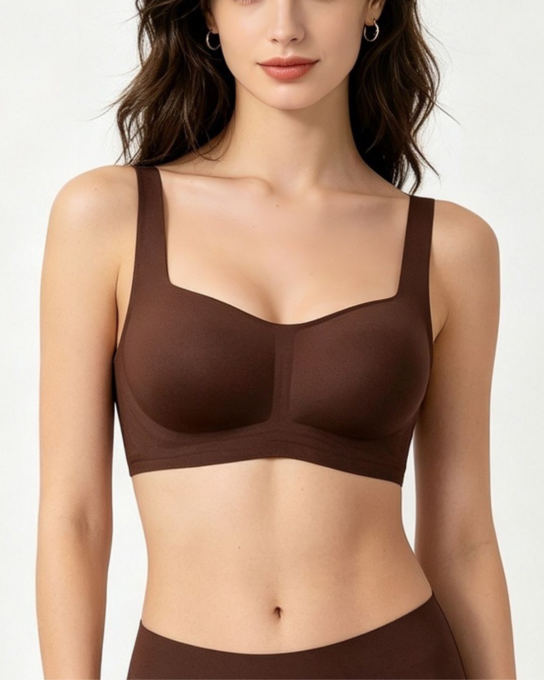 Seamless Comfortable Square Neck Strapless Jelly Soft Support Foundation Bra