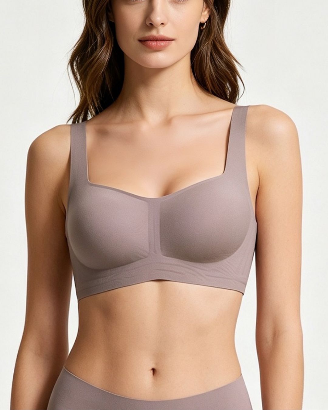 Seamless Comfortable Square Neck Strapless Jelly Soft Support Foundation Bra