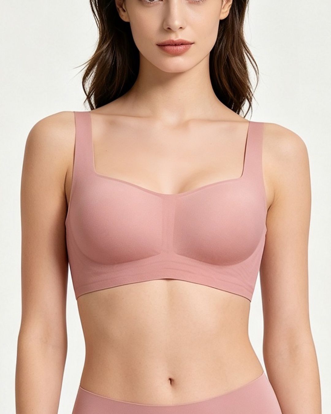 Seamless Comfortable Square Neck Strapless Jelly Soft Support Foundation Bra