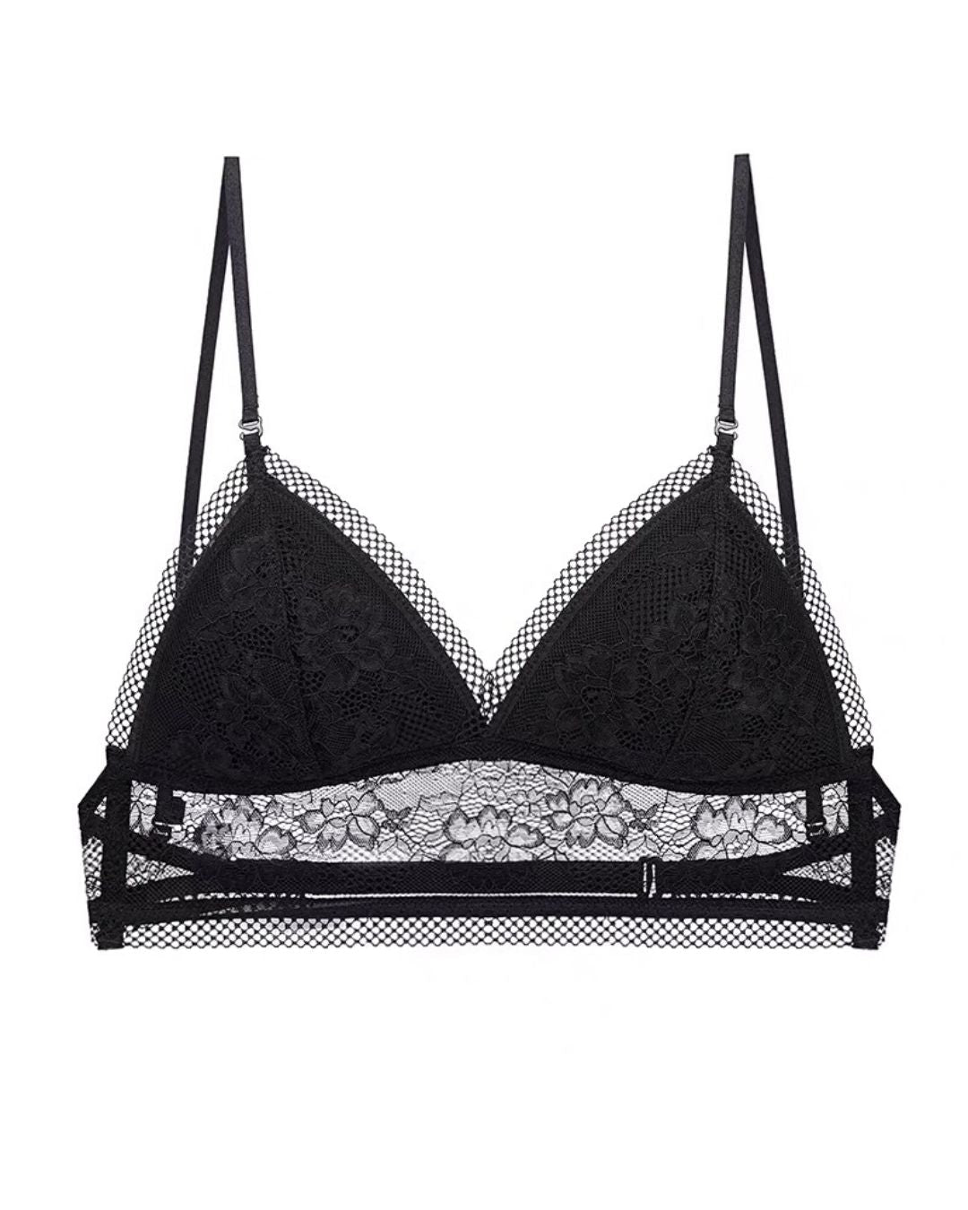 French Lace Wire-Free Thin Invisible U-Shaped Backless Triangle Bras