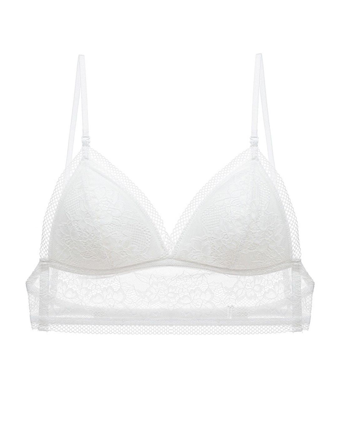 French Lace Wire-Free Thin Invisible U-Shaped Backless Triangle Bras