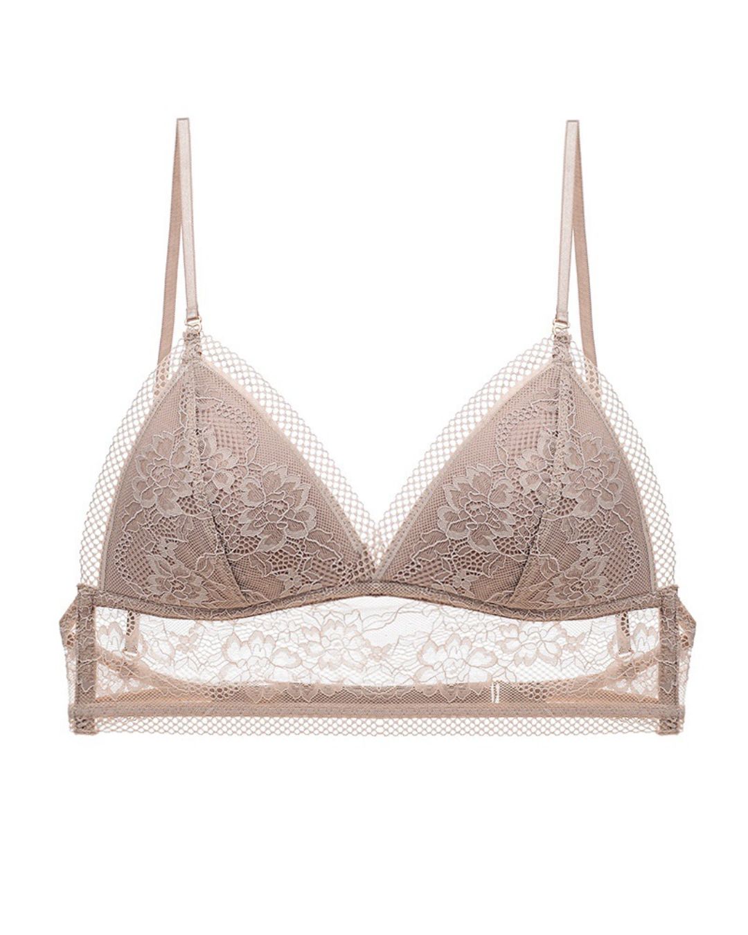 French Lace Wire-Free Thin Invisible U-Shaped Backless Triangle Bras